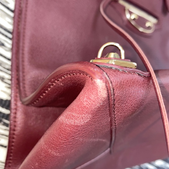 BALENCIAGA Large Metallic Edge City tote Burgundy - Picture 8 of 14